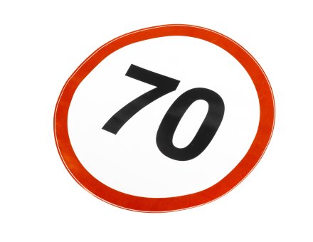 Наліпка обмеження швидкості 70