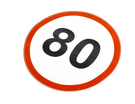 Наліпка обмеження швидкості 80