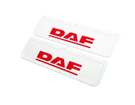 Бризковики передні Daf рельєфний надпис білі 65*22 10047