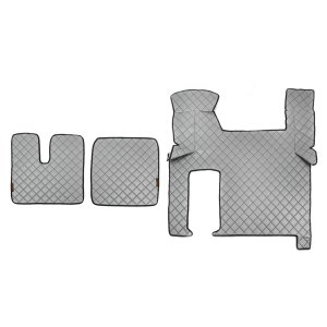 Килимки в салон Man TGX екошкіра сірі з чорною прошивкою (автомат)