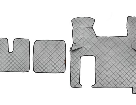 Килимки в салон Man TGX екошкіра сірі з чорною прошивкою (автомат)