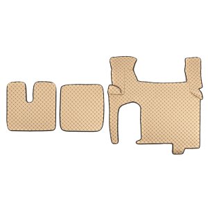 Килимки в салон Man Tgx XXL екошкіра бежеві з чорною прошивкою (автомат)