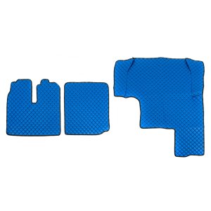 Килимки в салон Man Tga XXL екошкіра сині з чорною прошивкою (автомат)