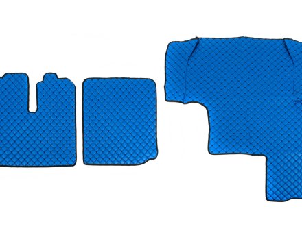 Килимки в салон Man Tga XXL екошкіра сині з чорною прошивкою (автомат)