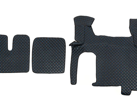 Килимки в салон Man Tgx XXL екошкіра чорні з синьою прошивкою (автомат)