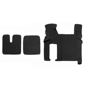 Килимки в салон Man Tgx екошкіра чорні з чорною прошивкою (автомат)