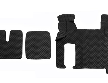 Килимки в салон Man Tgx екошкіра чорні з чорною прошивкою (автомат)