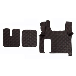 Килимки в салон Man Tgx екошкіра чорні з червоною прошивкою (автомат)