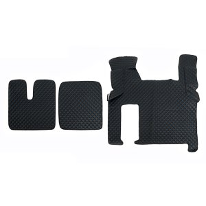 Килимки в салон Man Tgx екошкіра чорні з синьою прошивкою (автомат)