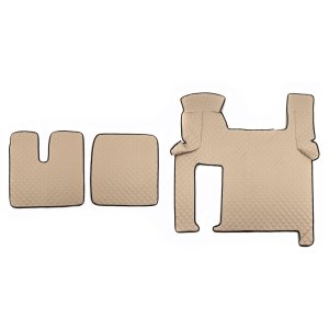 Килимки в салон Man Tgx екошкіра бежеві з бежевою прошивкою (автомат)