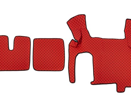 Килимки в салон Man Tgx XXL екошкіра червоні з чорною прошивкою (автомат)