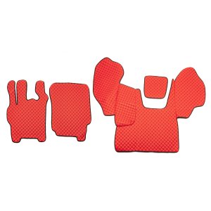 Килимки в салон Daf CF85 екошкіра червоні (чорна прошивка) (автомат)