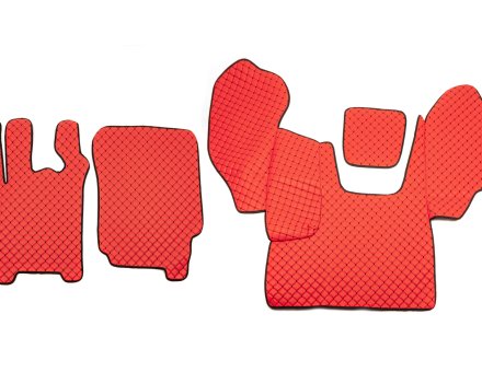 Килимки в салон Daf CF85 екошкіра червоні (чорна прошивка) (автомат)