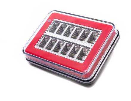 Ліхтар задній 3-х функціональний 12 вольт (червоно-білий) BAD313B12