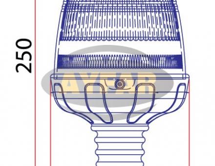 Мигалка жовта під лампочку 24 вольт TR518-3
