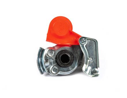 Кран повітряний з клапаном червоний М16