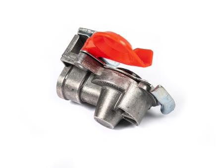 Кран повітряний з клапаном червоний М16