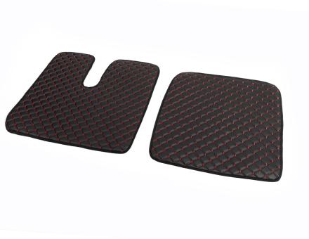 Килимки в салон Man Tgx екошкіра чорні з червоною прошивкою (автомат)