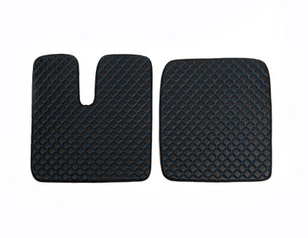 Килимки в салон Man Tgx екошкіра чорні з синьою прошивкою (автомат)