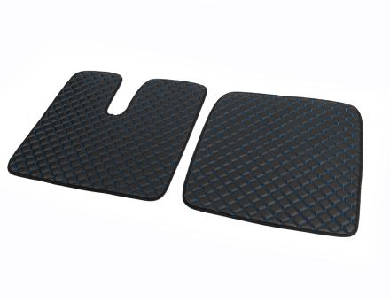 Килимки в салон Man Tgx екошкіра чорні з синьою прошивкою (автомат)