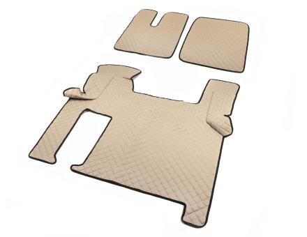 Килимки в салон Man Tgx екошкіра бежеві з бежевою прошивкою (автомат)