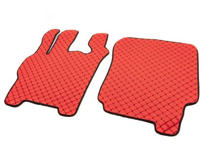 Килимки в салон Daf CF85 екошкіра червоні (чорна прошивка) (автомат)
