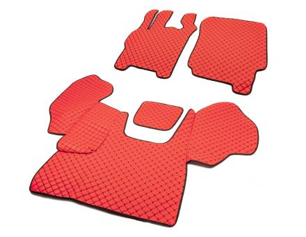 Килимки в салон Daf CF85 екошкіра червоні (чорна прошивка) (автомат)