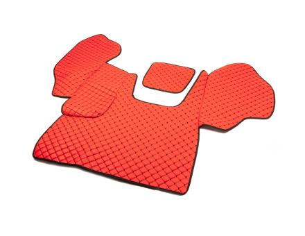 Килимки в салон Daf CF85 екошкіра червоні (чорна прошивка) (автомат)