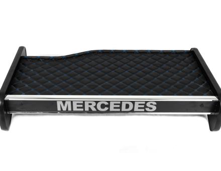 Полиця на панель Mercedes Atego (екошкіра чорна з синьою прошивкою)
