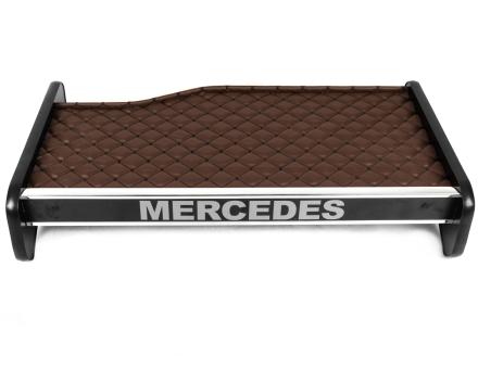 Полиця на панель Mercedes Atego (екошкіра коричнева з чорною прошивкою)