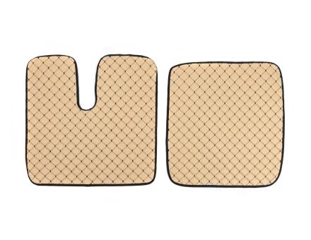 Килимки в салон Man Tgx XXL екошкіра бежеві з чорною прошивкою (автомат)