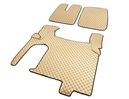 Килимки в салон Man Tgx XXL екошкіра бежеві з чорною прошивкою (автомат)