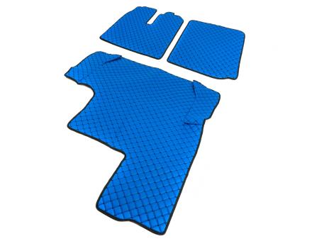 Килимки в салон Man Tga XXL екошкіра сині з чорною прошивкою (автомат)