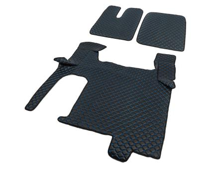 Килимки в салон Man Tgx XXL екошкіра чорні з синьою прошивкою (автомат)