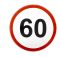 Наліпка обмеження швидкості 60