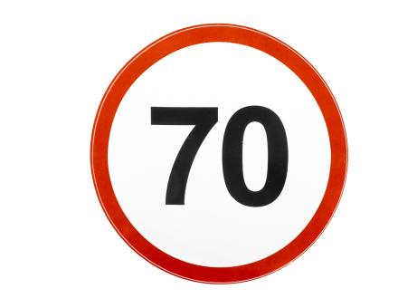 Наліпка обмеження швидкості 70