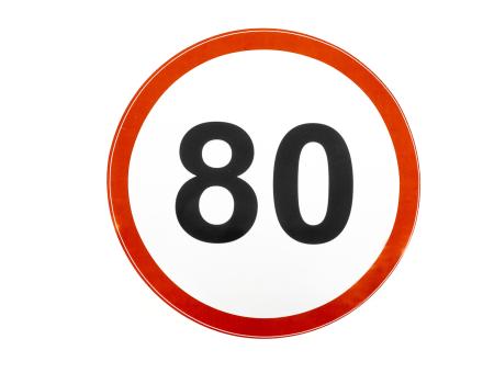Наліпка обмеження швидкості 80