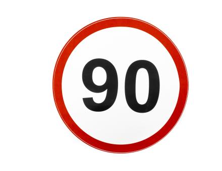 Наліпка обмеження швидкості 90