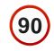 Наліпка обмеження швидкості 90