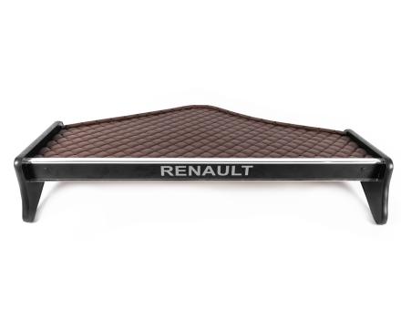 Полиця на панель Renault Premium (2005-...) екошкіра коричнева з чорною прошивкою