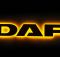 Надпис на решітку DAF нержавійка з оранжевою підсвіткою (68см.*13,5см.)