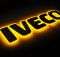 Надпис на решітку Iveco нержавійка з оранжевою підсвіткою (60см.*14см.)
