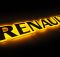 Надпис на решітку Renault нержавійка з оранжевою підсвіткою (79см.*13см.)