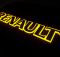 Надпис на решітку Renault нержавійка з оранжевою підсвіткою (79см.*13см.)
