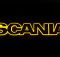 Надпис на решітку Scania нержавійка з оранжевою підсвіткою (82см.*14см.)