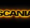 Надпис на решітку Scania чорний з оранжевою підсвіткою (82см.*14см.)