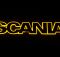 Надпис на решітку Scania чорний з оранжевою підсвіткою (82см.*14см.)