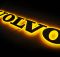 Надпис на решітку Volvo нержавійка з оранжевою підсвіткою (89см.*13,5см.)