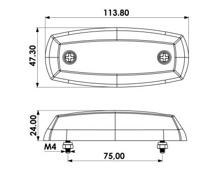 Ліхтар габаритний неоновий білий 12-24 вольт HM-0124