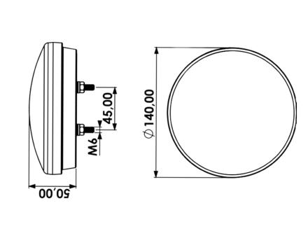 ЛІхтар задній круглий 5-ти функціональний 12-24 вольт HM-0424